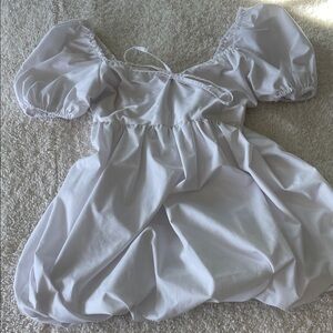 White Puff Sleeve bubble  Dress